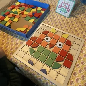 Ontvangen Houten Geometrische Vorm Mozaïek Puzzel van klant K**e.
