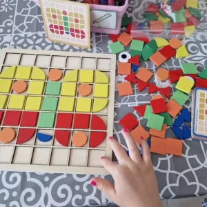 Ontvangen Houten Geometrische Vorm Mozaïek Puzzel van klant E****y.