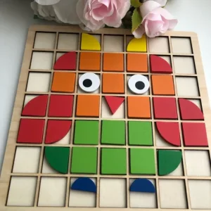 Ontvangen Houten Geometrische Vorm Mozaïek Puzzel van klant R****e.