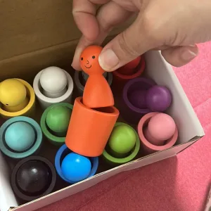 Ontvangen Peg Dolls in Cups Montessori Kleur Sorteer Speelgoed van klant Z****e.