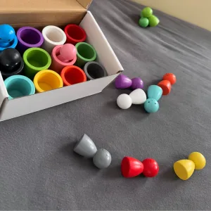Ontvangen Peg Dolls in Cups Montessori Kleur Sorteer Speelgoed van klant B****e.