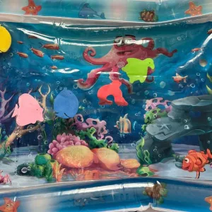 Ontvangen Opblaasbare Tummy Time Water Speelmat van klant N***e.