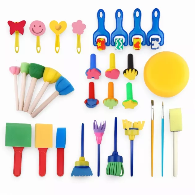 paint brush set, paint sponge, drawing set
