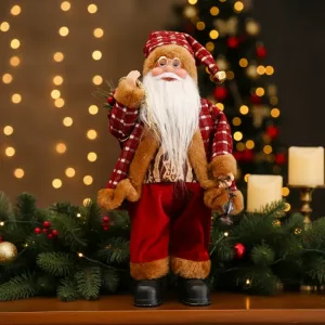 santa claus doll, christmas decoration for home, stuffed santa claus doll