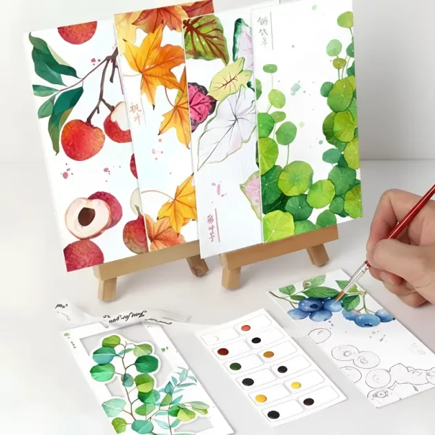 diy watercolor bookmark, watercolor paint set