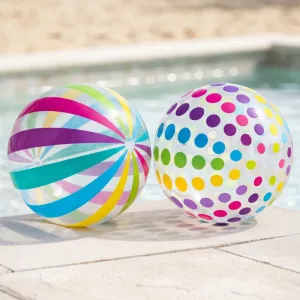 2 stuks Opblaasbare Gestreepte Volleybal Kleurrijke Strandbal
