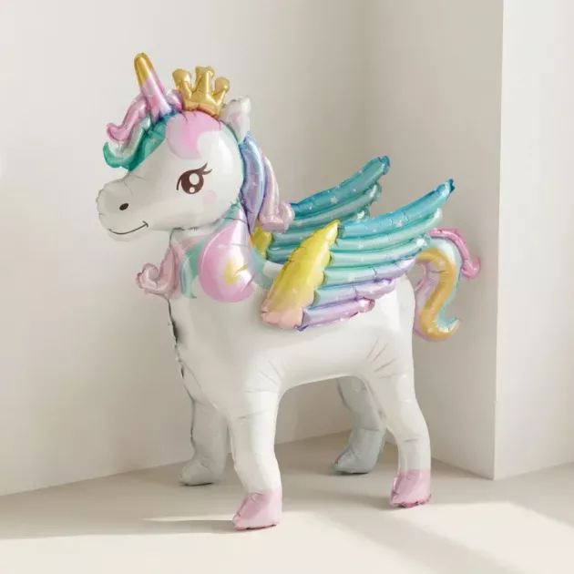 unicorn foil balloon, unicorn birthday balloon, rainbow unicorn balloon