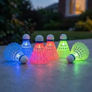 6-delige set heldere LED-lichtgevende nylon badmintonshuttles