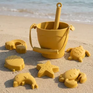 8-delige siliconen strandset met emmer voor kinderen